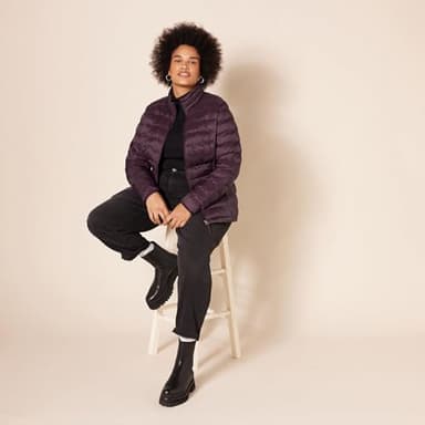 Amazon Essentials Women's Lightweight Long-Sleeve Water-Resistant Packable Puffer Jacket (Available in Plus Size), Burgundy, Medium - Image 8