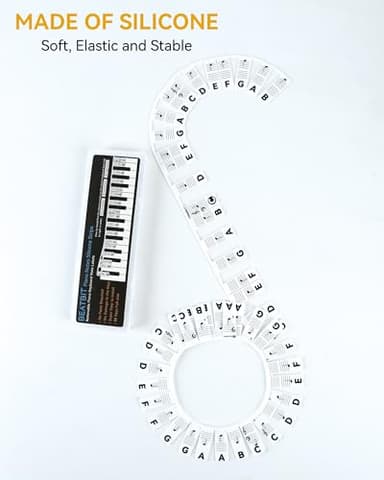 BEATBIT Piano Notes Guide for Beginner, Removable Piano Keyboard Note Labels for Learning, 88-Key Full Size, Made of Silicone, No Need Stickers, Reusable and Comes with Box (Classic Black） - Image 4