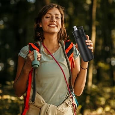 16 oz Insulated Water Bottle with Straw Lids, Stainless Steel Kids Water Bottles for School, Double Wall Vacuum Metal Water Bottle with Straw & Wide Mouth Lid, Black 1 Pack - Image 6