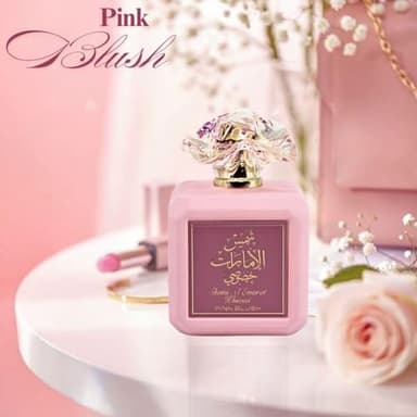 Ard al Zaafaran Pink Blush Shams Al Emarat Khususi, Marshmallow Blush Perfume For Women, Eau de Parfum - 100 ML (3.4 OZ) Romantic & Sweet Arabian Perfume - A Captivating Scent wrapped in Pink Bottle - Image 4