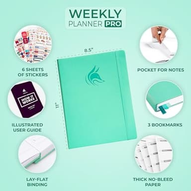 Clever Fox Planner PRO – Weekly & Monthly Life Planner to Increase Productivity, Time Management and Hit Your Goals, 8.5x11″ (Emerald) - Image 2