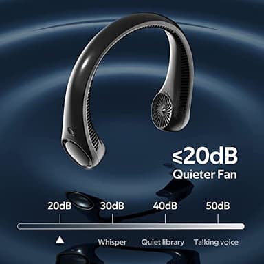 Portable Neck Fan, Hands Free Bladeless, 360° Cooling Personal Fan,Wearable Quiet Fan for Outdoor Indoor, Birthday Gifts for Men Women Mom Dad, 4000mAh Battery USB Rechargeable, 3-Speeds(Black) - Image 4