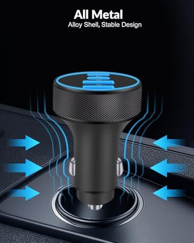 [4 in 1] USB C Car Charger, 4-Port 90W Super Fast Charging Cigarette Lighter Adapter, Dual 45W USBC & USB-A Multiport Car Phone Charger Accessories for iPhone 17 16 15 14 13 12, iPad, Galaxy, Tablet - Image 7