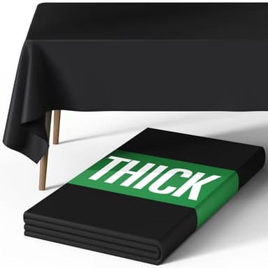 Pureegg Rectangle Table Cloth 60" x 84" – Durable Polyester Tablecloth Offers Reusable & Washable Protection, Ideal for Outdoor Party, Picnic, Wedding, Banquet and Birthday, 1 Pack, Black - Image 1