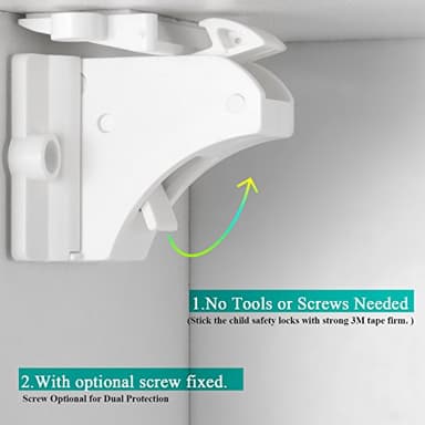 Vmaisi Adhesive Magnetic Cabinet Locks (12 Locks and 2 Keys) - Image 5
