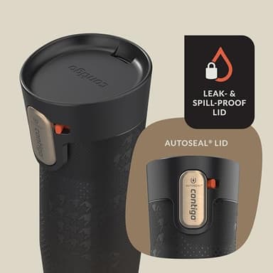 Contigo x Ally Love Stainless Steel Vacuum-Insulated Travel Mug with Autoseal and Easy Clean Lid, Spill-proof, Keeps Drinks cold 24 hrs & hot for 11 hrs, BPA Free, 16oz., West Loop 3.0, Licorice - Image 4