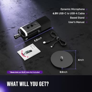 FIFINE USB/XLR Dynamic Microphone for Podcast Recording, PC Computer Gaming Streaming Mic with RGB Light, Mute Button, Headphones Jack, Desktop Stand, Vocal Mic for Singing YouTube-AmpliGame AM8 - Image 9