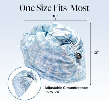 Kitsch Bridgerton x Satin Microfiber Hair Towel Wrap for Women - Super Absorbent, Quick Dry, Anti-Frizz, for Long & Short Hairs, Turbans for Women, Hair Wrap - Toile de Blue - Image 3