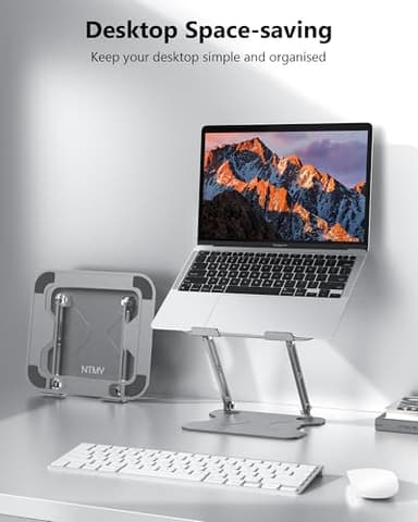 NTMY Portable Laptop Stand,Adjustable Laptop Stand,Folding Laptop Stand,Laptop Riser for Desk for Laptops up to 16 Inches MacBook air pro, Acer,Lenovo,Dell Notebook-Meteorite Grey - Image 6