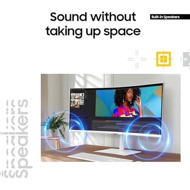 SAMSUNG 34” ViewFinity (S65TC) Series Ultra-WQHD 1000R Curved Computer Monitor, HDR10, 100Hz, AMD FreeSync, Thunderbolt 4, Height Adjustable Stand, Built-in Speakers, Eye Care, LS34C650TANXGO, 2024 - Image 6