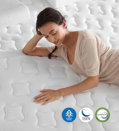 Cejato King Size Mattress,12 Inch Hybrid Mattress in a Box with Gel Memory Foam,Individually Wrapped Pocket Coils Innerspring,Pressure-Relieving and Supportive. - Image 8