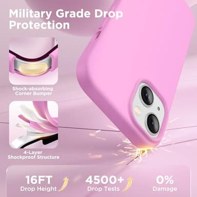 GolbinBox Magnetic for iPhone 15 Case, Compatible with MagSafe, [Soft Anti-Scratch Microfiber Lining], Slim Liquid Silicone Shockproof Protective Phone Case for iPhone 15 6.1 inch, Cherry Blossom - Image 4