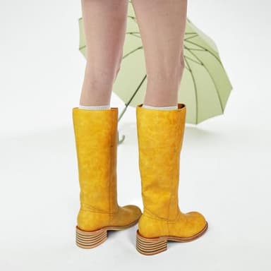 VBDB Banana Knee High Boots for Women Square Toe Chunky Block Heel Long Boots Women’s Comfortable Low Heel Womens Boots Size 8 - Image 4