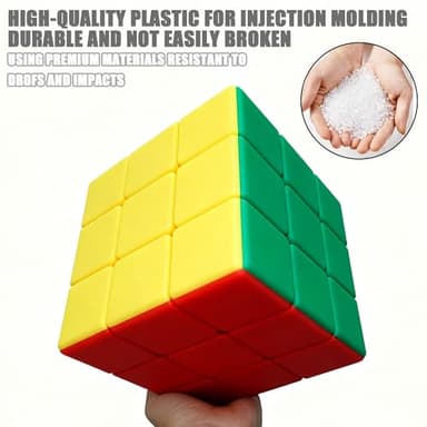 Giant Magic Cube, 18CM Big 3x3 Speed Cube Color-Matching 3D Sensory Puzzle Box Super Large Birthday Christmas Stocking Stuffers Gift for Kids Adults Fidget Toy Brain Teasers Cubing Classroom Speed Toy - Image 4