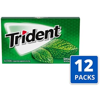 Trident Spearmint Sugar-Free Chewing Gum, 12 Packs of 14 Pieces (168 Total Pieces) - Image 4