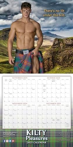 Kilty Pleasures 2025 Wall Calendar, 16-Month Humor & Comic Calendar, 12" x 12" - Image 3