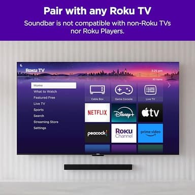 Roku TV Wireless Soundbar, Soundbar Exclusively for RokuTV with Enhanced Stereo Sound, Clear Dialogue, and Simple Wireless Setup - Image 2