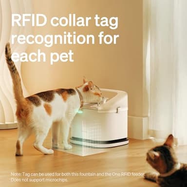 PETLIBRO RFID Multi Cats Water Fountain with Cat Recognition & Hydration Monitoring, Pump-Free Auto Cat Water Dispenser, Large Capacity 101oz/3L, 2.4G Wi-Fi APP Control Cat Fountain x2 Collar Tags - Image 2