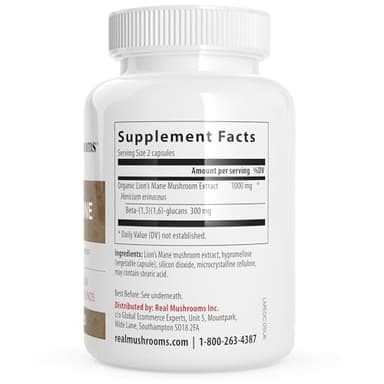 Lions Mane Mushroom Cognition (120 Capsules) Lions Mane Mushroom Powder Extract Capsules | Brain Supplement, Brain Vitamins, Focus Supplement - Image 8
