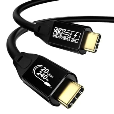 20Gbps USB C 3.2 Gen 2 Cable, Type C 4K@60Hz UHD Video 5A/240W PD3.1 Fast Charge w/E-Marker Compatible with Thunderbolt 3/4 for Phone 15Pro MacBook Pixel Dell Monitor - Image 9