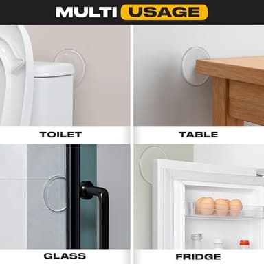 Door Stoppers for Wall 2" (8 Pack) - Self Adhesive & Discreet Door Knob Wall Protector - Quiet Door Bumper with Strong Back Adhesive - Rubber Door Stops - Shock Absorbent Door Handle Stopper - Image 8