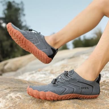 UBFEN Water Shoes Aqua Swim Shoes Mens Womens Beach Sports Quick Dry Barefoot for Boating Fishing Diving Surfing Dark Grey Color Size US 13 Women 11 Men - Image 7