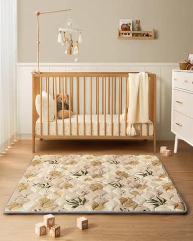 Blissful Diary Baby Play Mats for Floor, 50x50 Playpen Mat, Thick Cushioning Padding Foam Playmat for Baby and Toddlers Infants, Non-Slip & Machine Washable, Earth Tones Design - Image 8