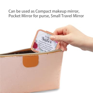 PDOZV Pocket Mirror for Women, Rosegold Square 2.8”×2.8” Metal Frame DropRubber Style Double Sided Mini Magnifying 1X/2X Mirror for Purse Can be Used as Gifts for Woman (RGSr02) - Image 5