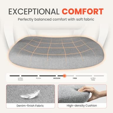NEO Chair Office Desk Ergonomic Mesh Computer Chair with Lumbar Support Adjustable Height Swivel Rolling Wheels Comfy Mid Back Task Chair for Home Bedroom Vanity Study (Grey) - Image 4