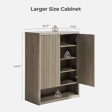 SICOTAS Shoe Cabinet 44" Tall Large Storage Organizer Modern Shoe Rack with Doors & 4 Shelves Mid Century Free Standing 6-Tier Cabinet for Entryway Hallway Living Room Closet (1PCS) - Image 2