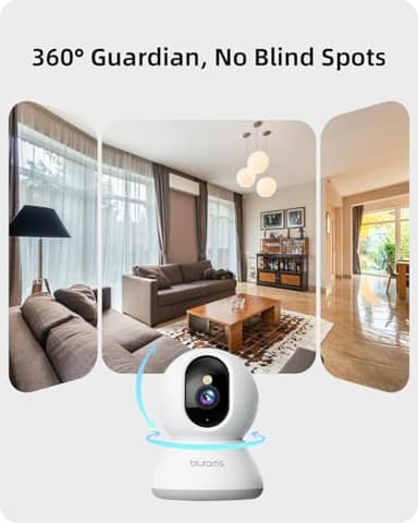 blurams Indoor Camera 2K, Cameras for Home Security 5G&2.4GHz, 360° Pet Camera w/Motion Tracking, Phone App, 2-Way Audio, IR Night Vision, Siren, Works with Alexa & Google Assistant - Image 3