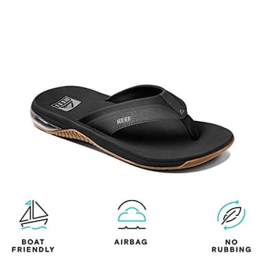 Reef mens Reef Anchor Flip Flop, Black/Silver, 10 US - Image 2