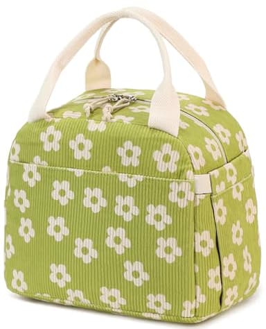 Bluboon Lunch Bag for Women Men Cute Corduroy Lunch Tote Bags Reusable Insulated Lunch Box Large Capacity Reusable Insulated Cooler for Work Picnic or Travel - Image 1