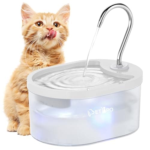Cat Water Fountain, 100oz/3L Cat Fountain, Super Silent Pet Water Fountains for Cats Indoor, LED Water Level Alarm Light, Faucet Cat Fountain with Quiet Pump for Cats Dogs, BPA-Free, Easy Clean-White - Image 1