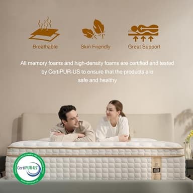Queen Mattress,12 Inch Queen Size Mattresses in a Box,Memory Foam Hybrid Mattress ,with Individual Pocket Spring for Motion Isolation & Silent Sleep&Lumbar Support & Pressure Relief,Medium Firm - Image 2