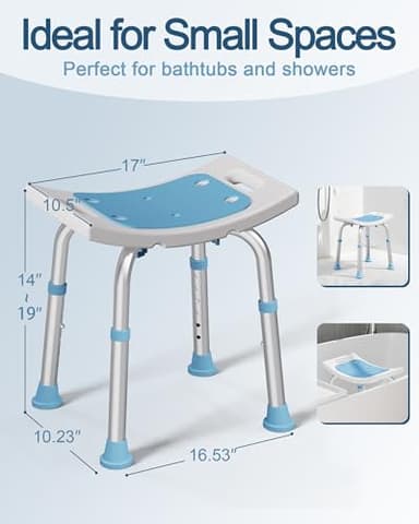 HOMLAND Shower Chair for Inside Shower, FSA/HSA Eligible 400 lbs Adjustable Shower Stool with Suction Feet, Shower Seat for Inside Tub Bathroom Bench Bath Chair for Elderly and Disabled - Image 3