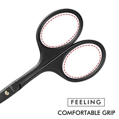 LIVINGO 3.75" Premium Nose Hair Scissors, Curved Safety Blades with Rounded Tip for Trimming Small Details Facial Hair, Ear Hair, Eyebrow (Black) - Image 5