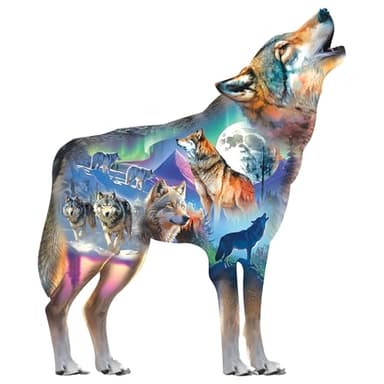 RoseArt - Big Shaped - Wolf II - 350 Piece Jigsaw Puzzle for Adults - Image 1