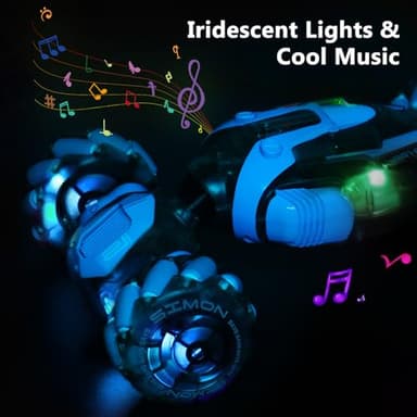 Gesture Sensing RC Stunt Car for Boys, Remote Control Toys for Kids Age 5-7, 6-8, 9 10 11 12+ Years Old Birthday Gifts, 2.4GHz Hand Controlled RC Drift Car with Light & Music, Double-Sided Driving - Image 5