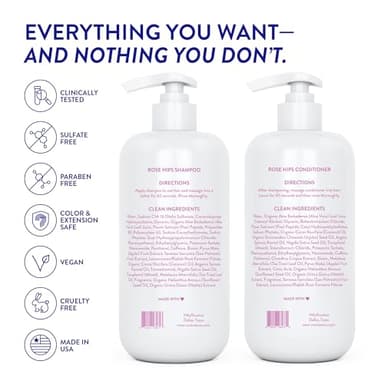 Routine Wellness Anti-Thinning Shampoo and Conditioner Set for Thinning Hair - Biotin DHT Blocker Women & Men - Color Safe Shampoo for Hair Loss & Healthier Hair - Rose Hips (Pack of 2) - Image 8