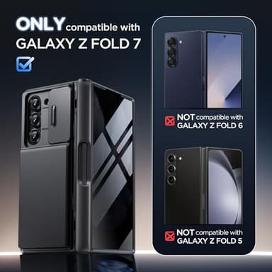 TONGATE Wallet for Z Fold 7 Case with Privacy Screen Protector, [4-Card Holder][Anti Spy] Built-in Large Stand & Slide Camera Cover Z7 Shockproof Phone Case for Samsung Galaxy Z Fold 7, Dark Black - Image 2