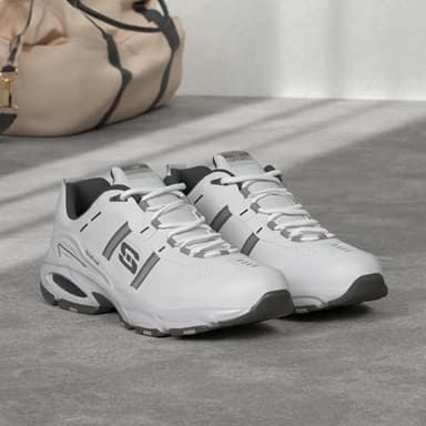 Skechers Men's Vigor 2.0 Serpentine Sneaker, White/Charcoal, 10.5 M US - Image 2