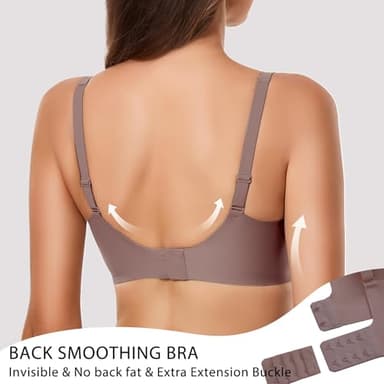 Gailife Deep V Bras for Women No Underwire Wireless Push Up Bra Seamless Plunge Bralette Comfort Supportive Bra Full Coverage -BK/GR,L - Image 4