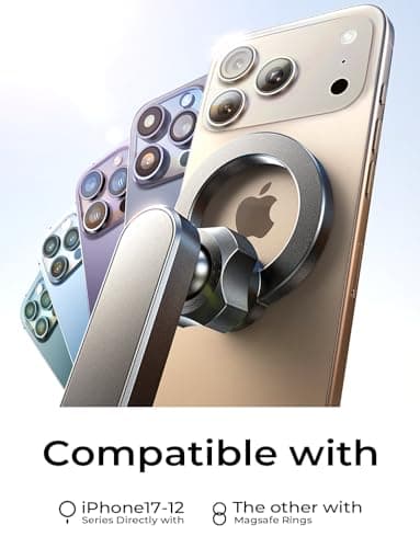 LISEN for iPhone 17 Air for Magsafe 360 Degree Car Phone Holder, Dashboard Holder, Magnetic Holders for Car Dash, Clip Cell Cars Holders for Your Rearview Mirror, for iPhone 17 Pro Max 16 15 14 13 12 - Image 8