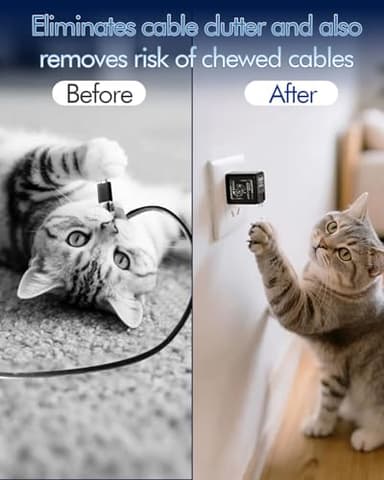 W&O 2-in-1 gan Compatible with Fast Charger,GaN Charger Fast Charging,45W Retractable Phone Charger Wall Plug with Lightening and Type-C Cables,for iPhone16/15 Series, Galaxy S25/24,Android and More - Image 5