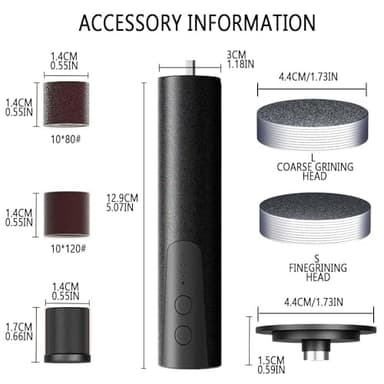 Cordless Electric Callus Remover for Feet with Nail File Sander 2 in 1 Rechargeable Foot File Grinder for Dead Skin Crack Dry Calluses with Sandpaper Disk 6 Speed Adjustable - Image 7