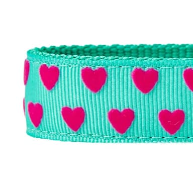 Blueberry Pet Valentine's Day Dog Leash, Velvety Soft-Touch Heart Flocking Lead for Small Dogs, Minty Green, 5 ft x 5/8" - Image 4