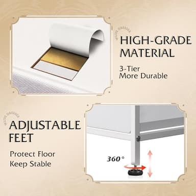 WLIVE Wide Dresser with 6 Drawers, TV Stand for 50" TV, Entertainment Center with Metal Frame, Wooden Top, Fabric Storage Dresser for Bedroom, Hallway, Entryway, White - Image 7