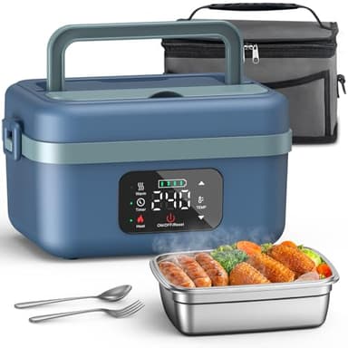 VASG Cordless Electric Lunch Box for Adults, 16000mAh Rechargeable Auto Heated Lunch Box, 1L Portable Self-Heating Food Warmer for Office, Picnic, Car & Outdoor Use - Image 1