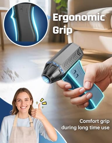 Compressed Air Duster - 300000RPM Super Power Electric Air Duster Variable Speed Compressed Air, 8000mAh Battery Fast Charging Canned Air, Mini Cordless Air Blower for Home/Keybaord/PC/Computer/Car - Image 7